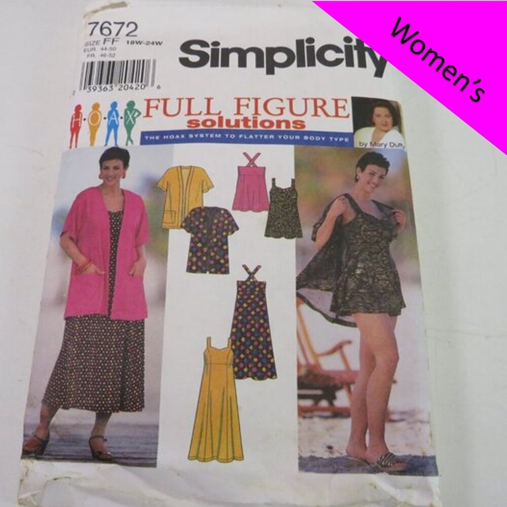 simplicity 7672 Mary Duffy jacket, sundress, cover up sewing pattern